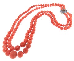 Sardinia Coral 14 Karat Yellow Gold Multi-Strands Necklace