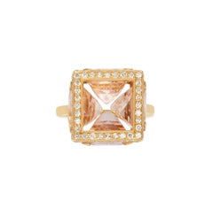 Assya London Morganite and Diamond Rose Gold Sphinx Cocktail Ring