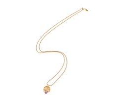 Long Cage Necklace Gold Vermeil and Amethyst