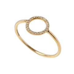 Sweet Pea 18k Yellow Gold and Diamond Open Circle Engagement Ring