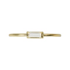 Sweet Pea 18k Yellow Gold and Diamond Baguette Engagement Ring