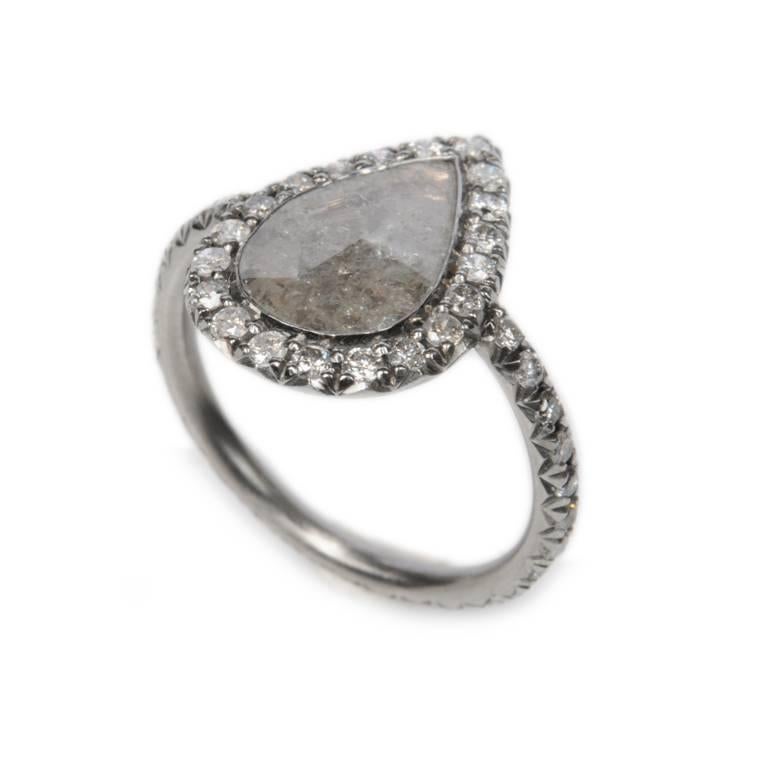 grey diamond engagement ring
