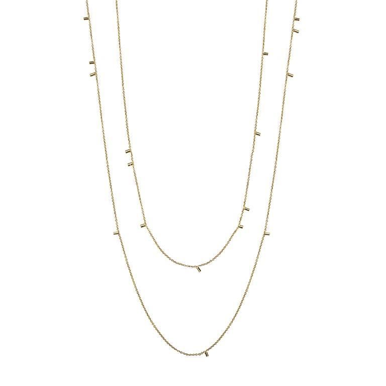 Sweet Pea 18k Yellow Gold Fine Long Chain Necklace For Sale