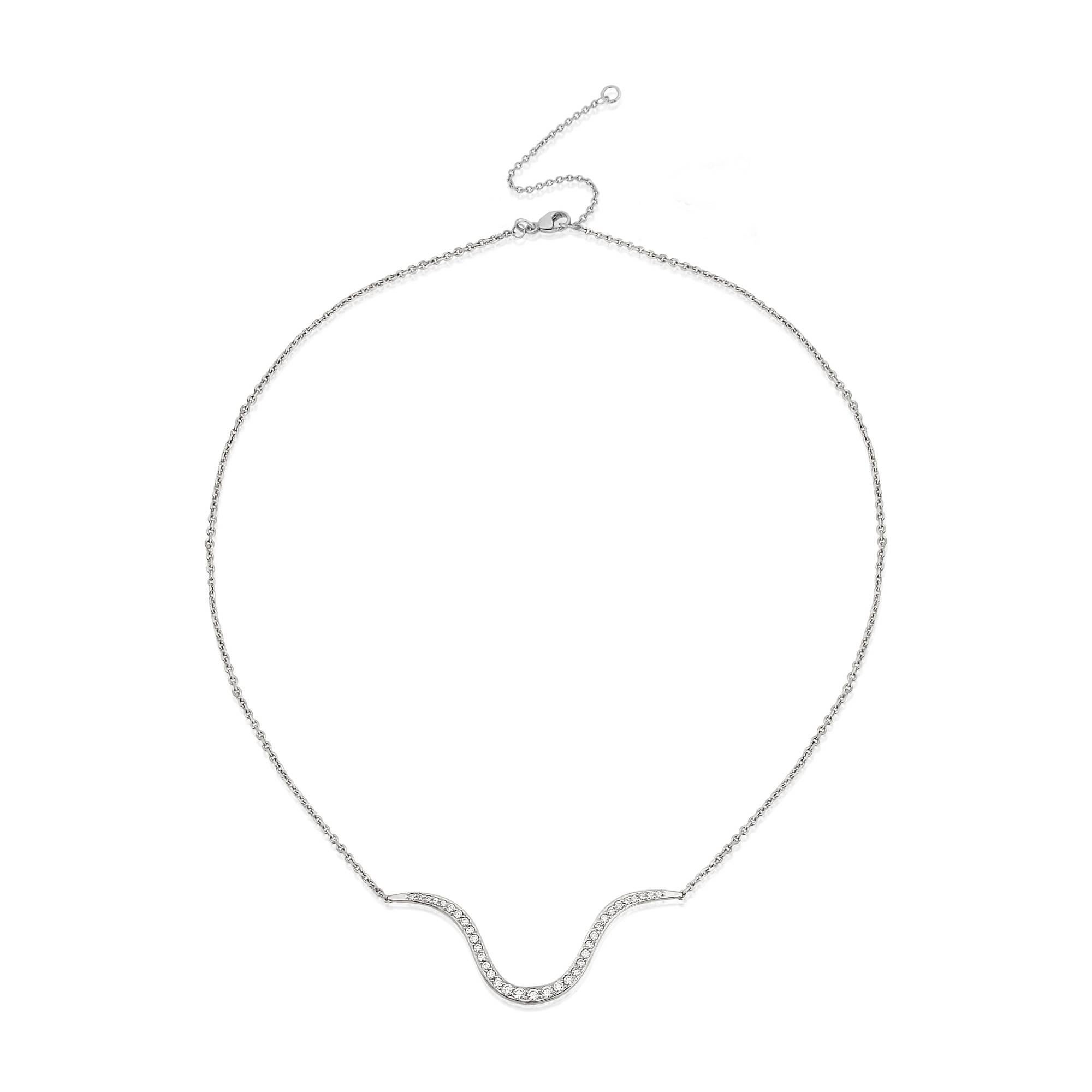 Contemporary Liv Luttrell Contour White Diamonds and Gold Pendant Necklace For Sale
