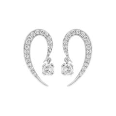 Liv Luttrell Curve White Gold and Diamonds Earrings
