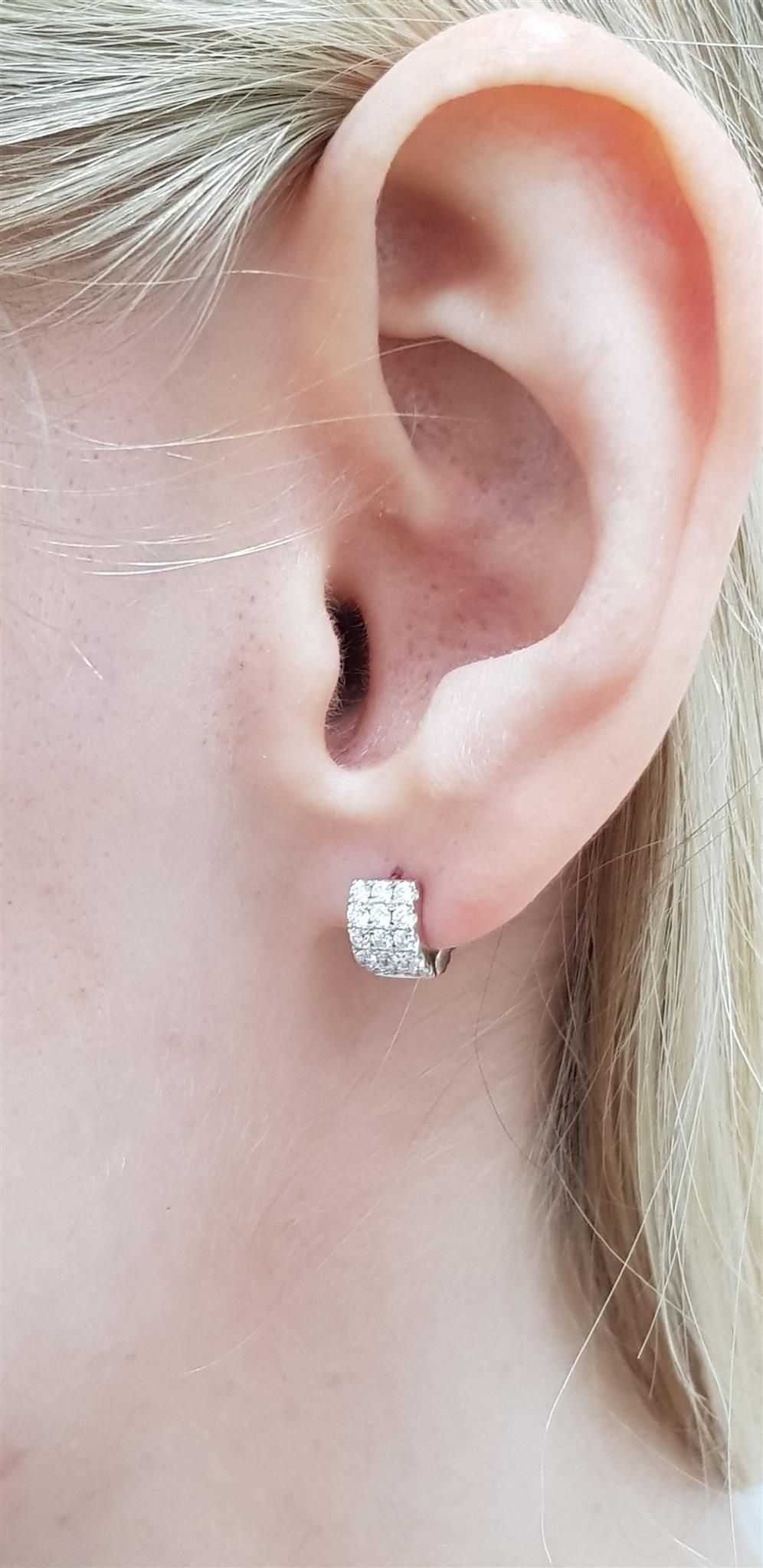 small diamond hoop earrings white gold