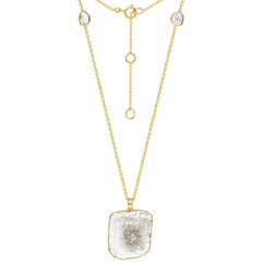 2.82 Carat Rose Cut Diamond 18 Karat Yellow Gold Tresor Chain Pendant Necklace