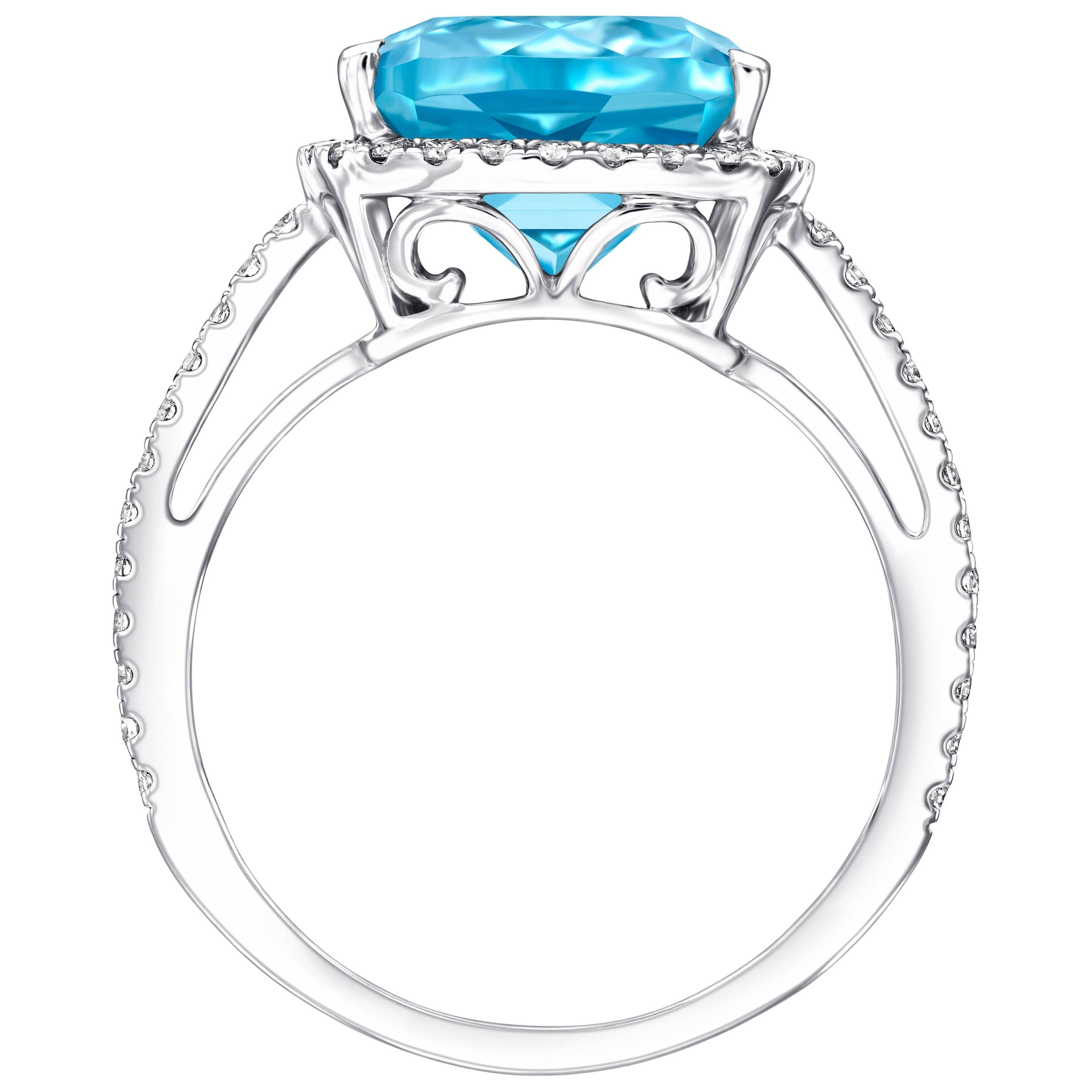18ct blue topaz and diamond ring