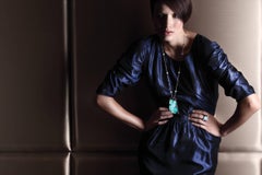 Monseo Boulder Opal, Rubies and diamonds Gold Long Necklace