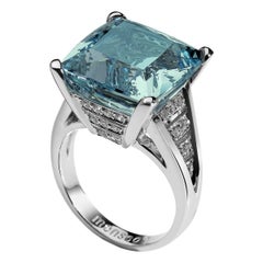 Monseo Aquamarine Diamond Gold Cocktail Ring