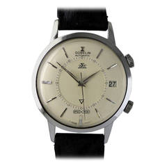 Jaeger-LeCoultre Gubelin Stainless Steel Ipsovox Alarm Wristwatch, circa 1965 1