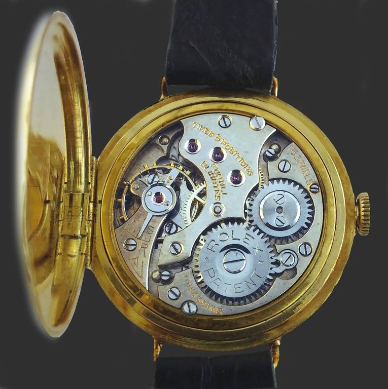 Rolex Rose Gold Art Deco Half Hunter Chronometer Wristwatch 1923 For ...