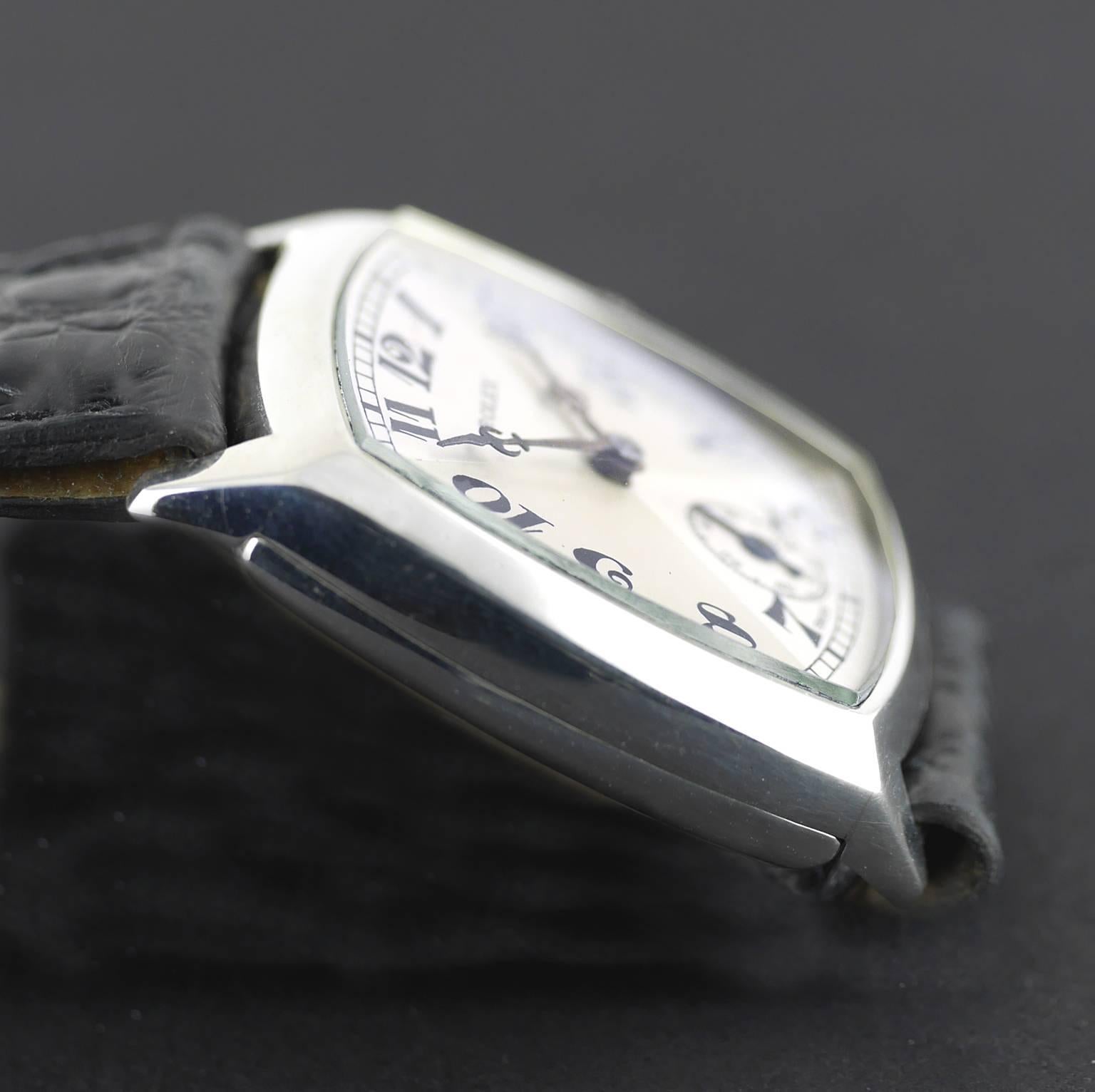 Art Deco Rolex Sterling Silver Wristwatch, 1930