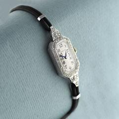 Rolex Ladies White Gold Diamond Wristwatch, 1924