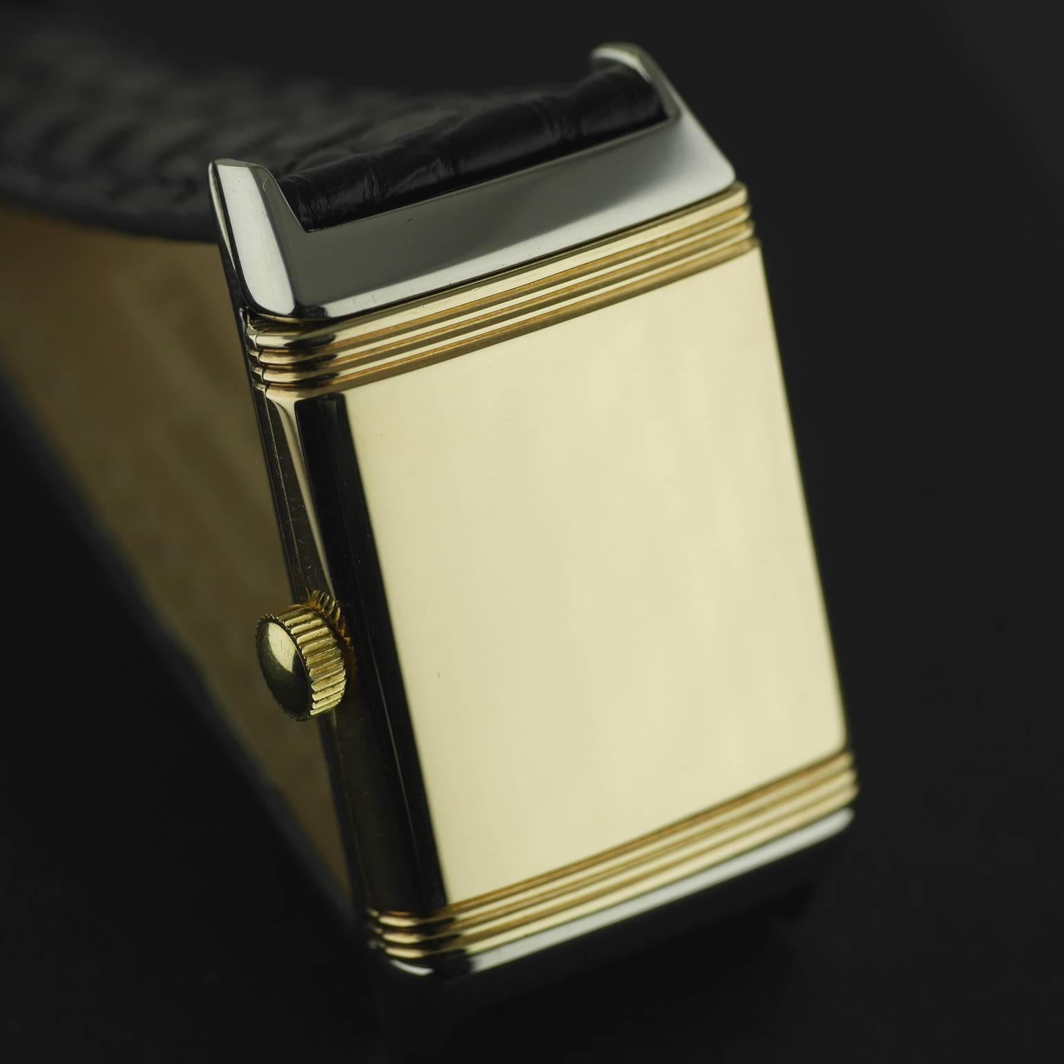 Jaeger Le Coultre Yellow Gold Stainless Steel Reverso Original dated 1937 2