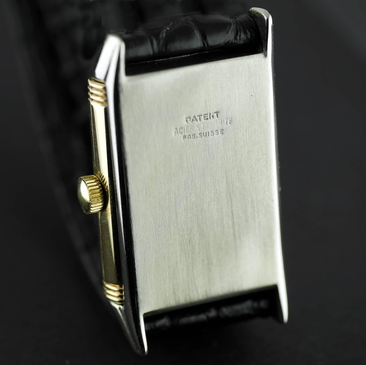 Jaeger Le Coultre Yellow Gold Stainless Steel Reverso Original dated 1937 3