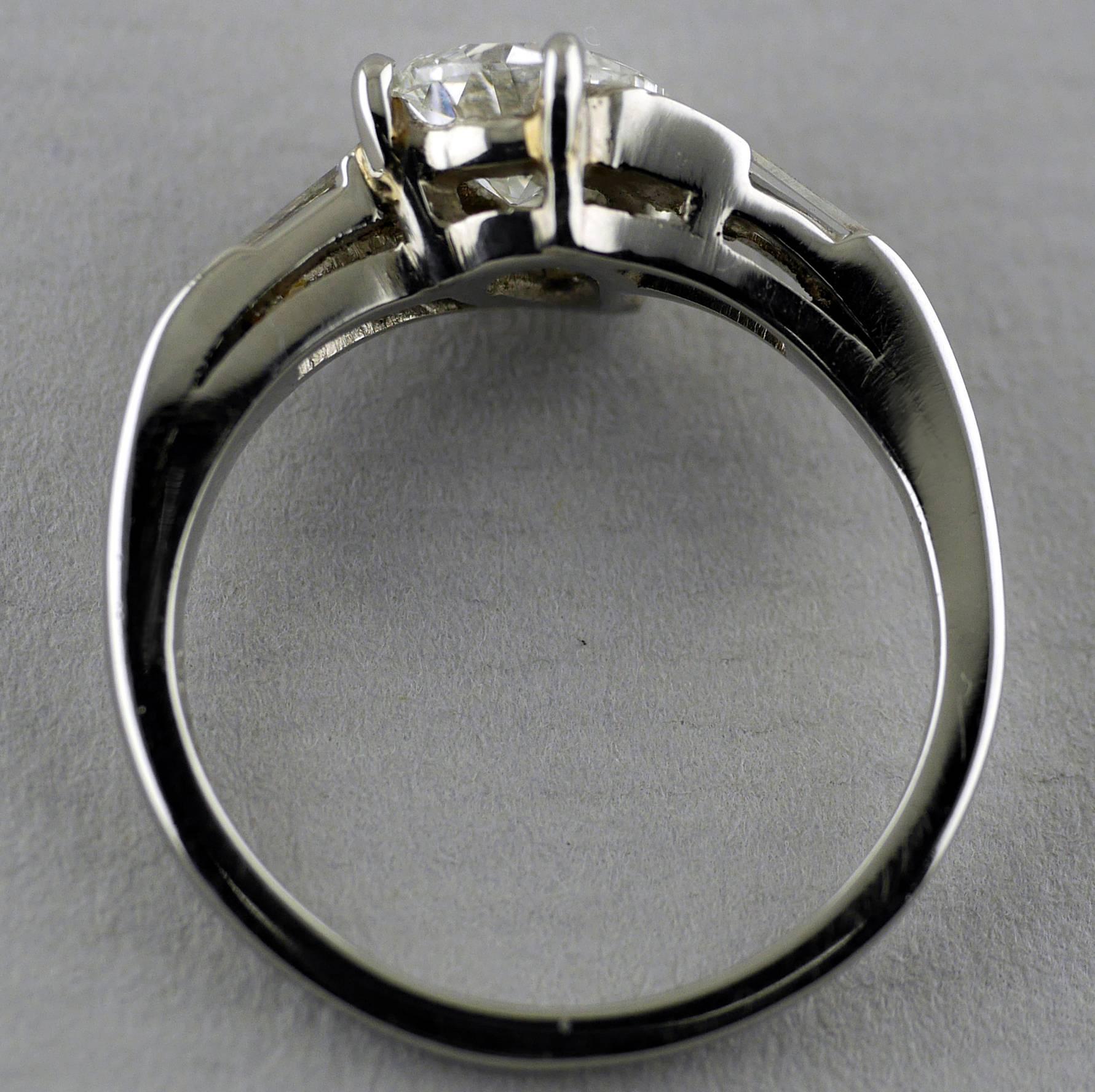1.01 Carat Pear Shape Certified D Colour Platinum Diamond Ring  1