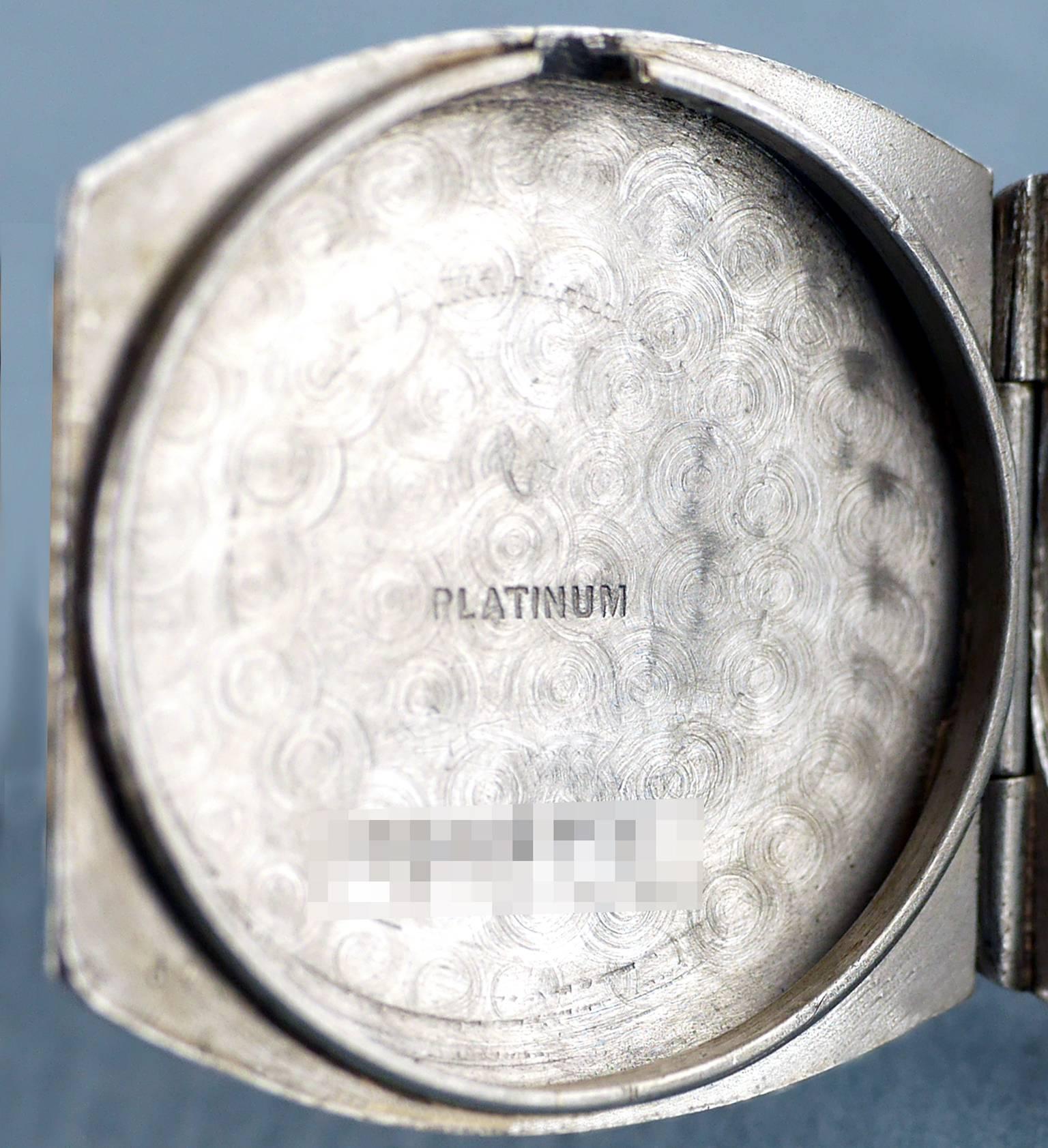 Patek Philippe Platinum Art Deco Tonneau Shaped Manual Wristwatch, 1938 1