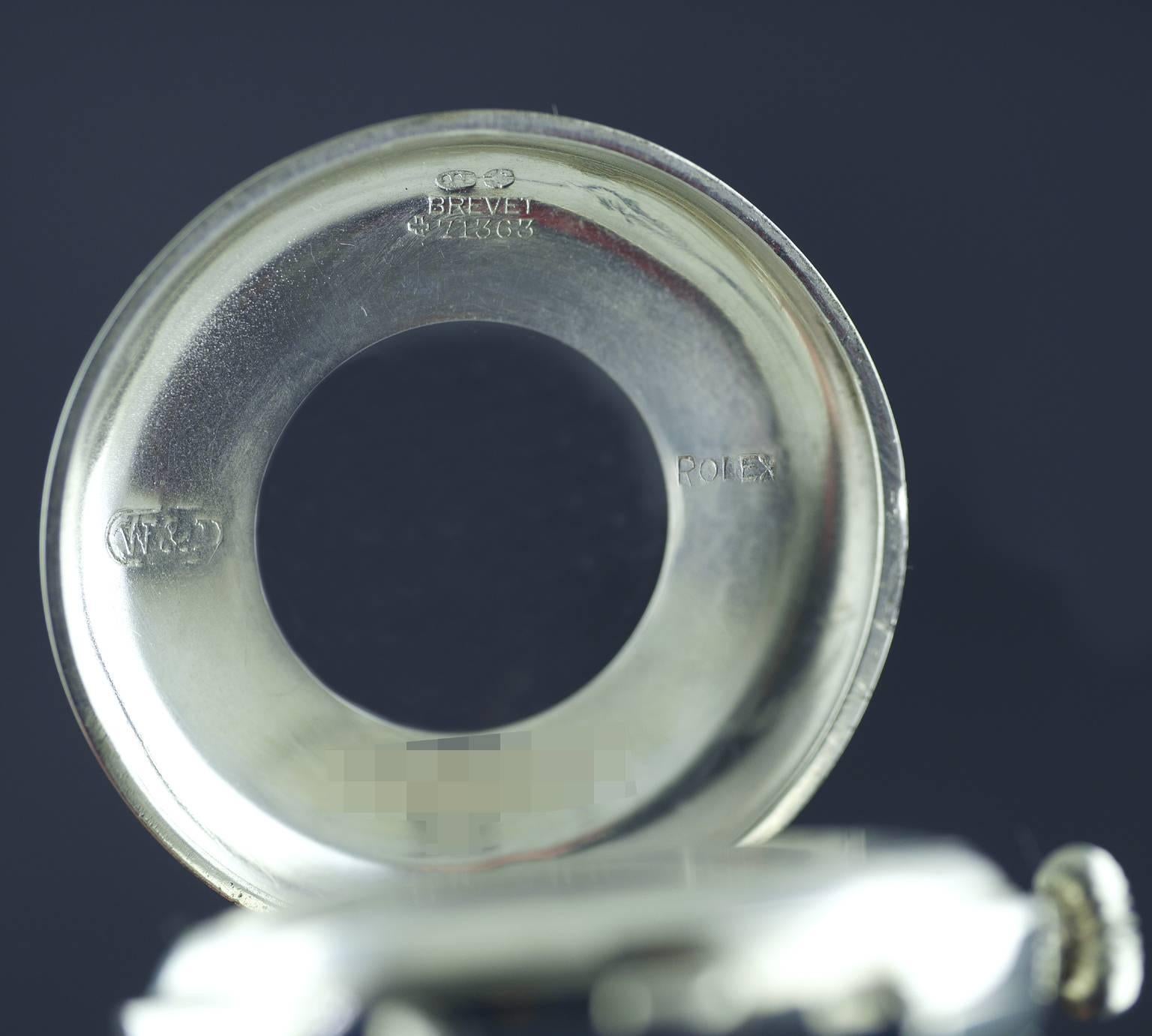 Rolex Sterling Silver Half Hunter Officer's Wristwatch, 1919 1