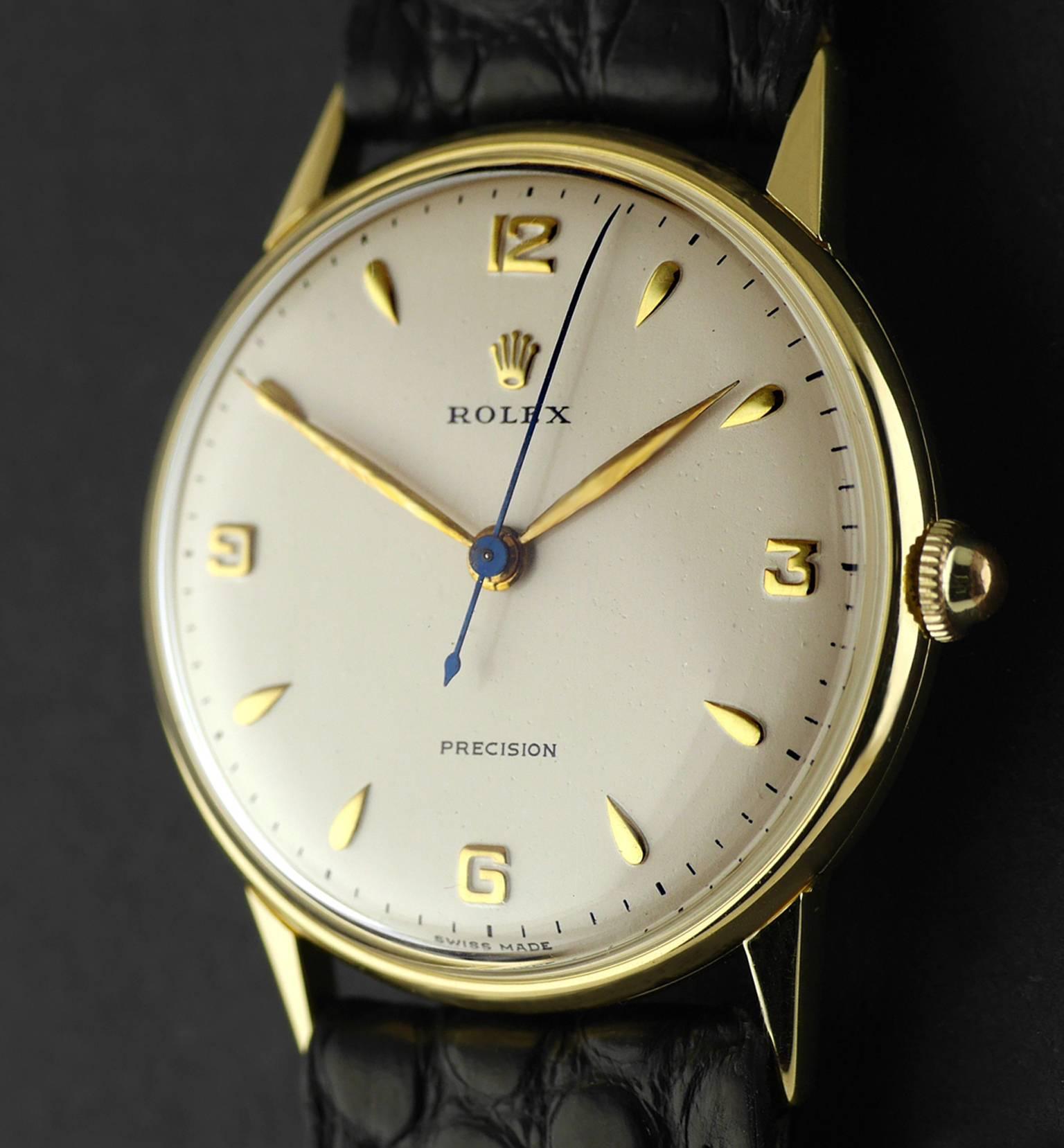 Women's or Men's Rolex Yellow Gold Precision Wristwatch, circa 1958