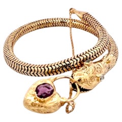 Engraved Snake Bracelet 14K