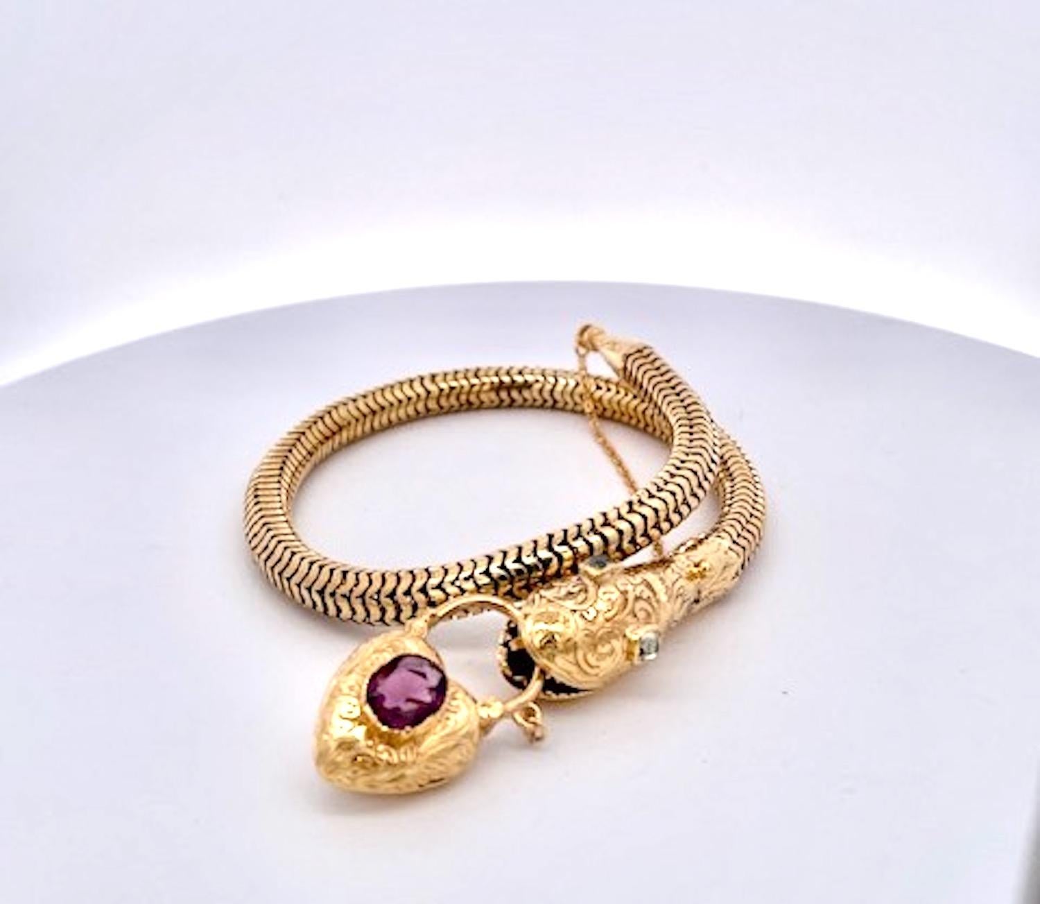 Bracciale serpente inciso 14K in vendita 5