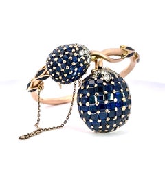 Rose Gold Bypass Watch with 22ct Sapphire and Diamond Clusters, UK