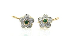 Diamond Emerald Earrings 18 Karat
