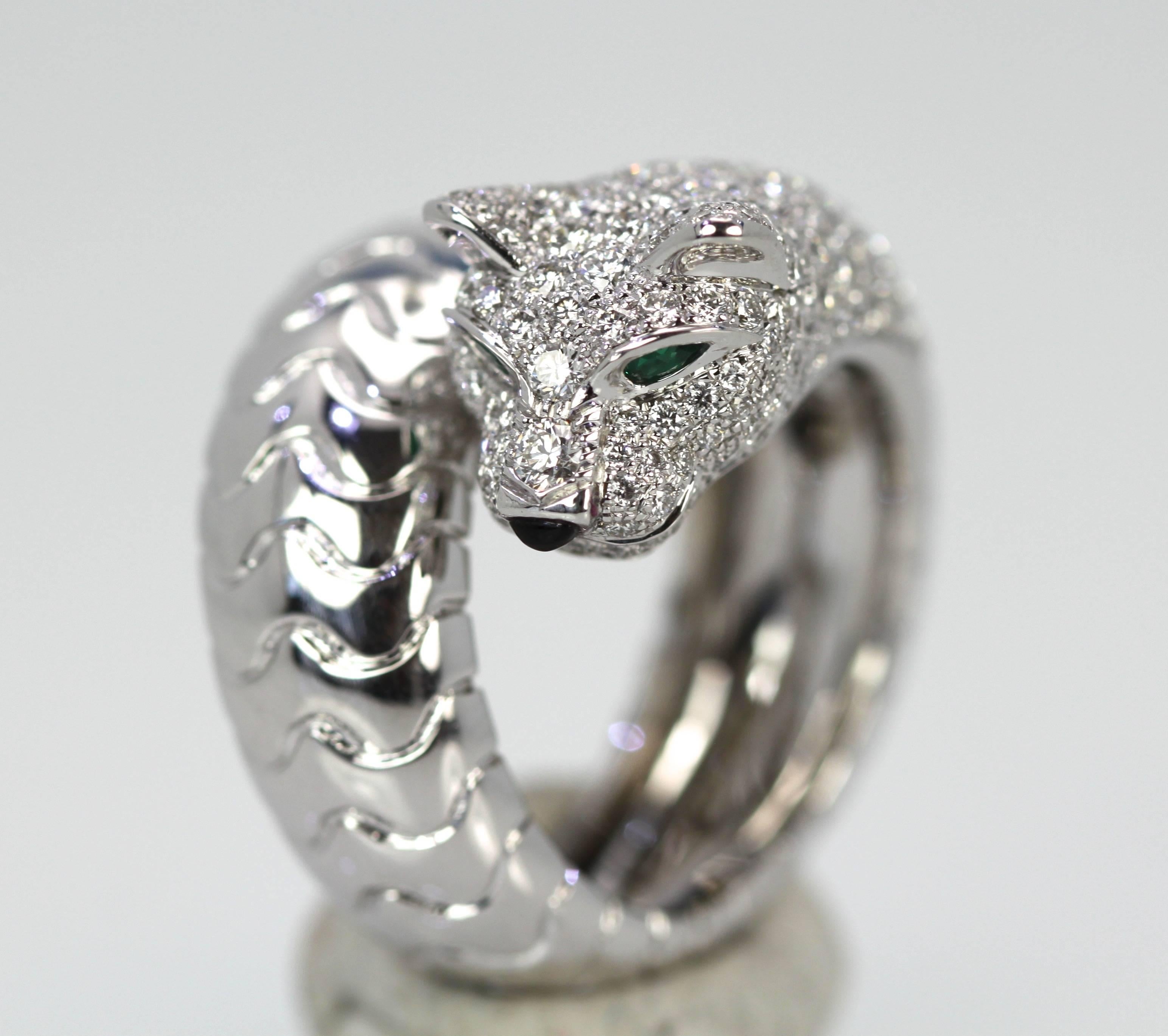 Cartier Panthere Ring with Diamonds In Excellent Condition In North Hollywood, CA