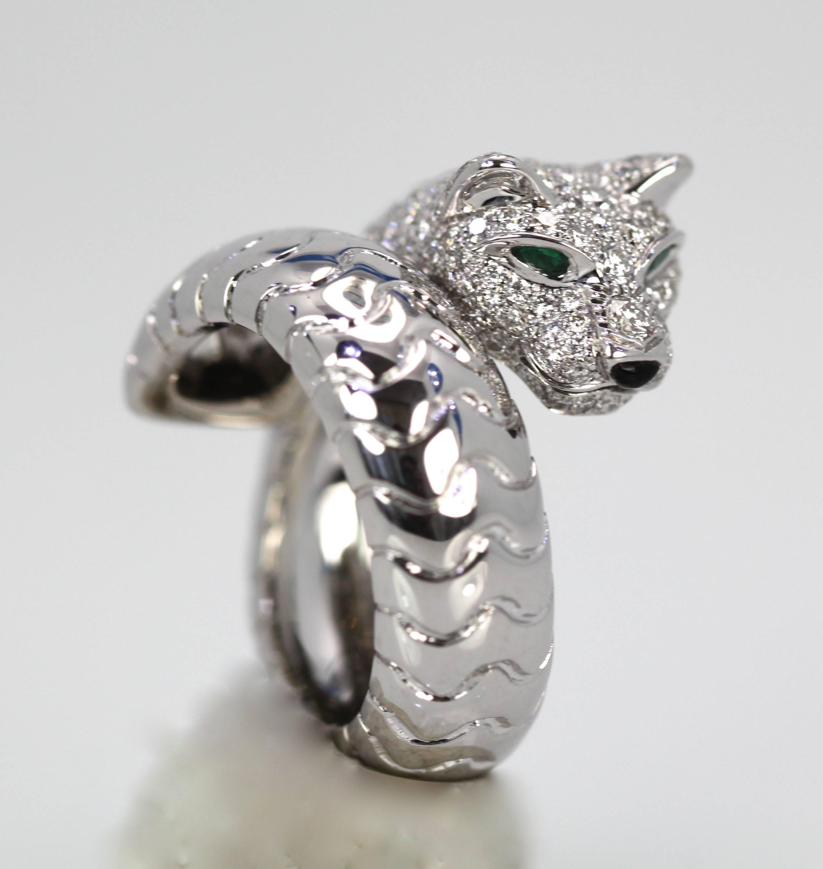 Women's or Men's Cartier Panthere Ring with Diamonds