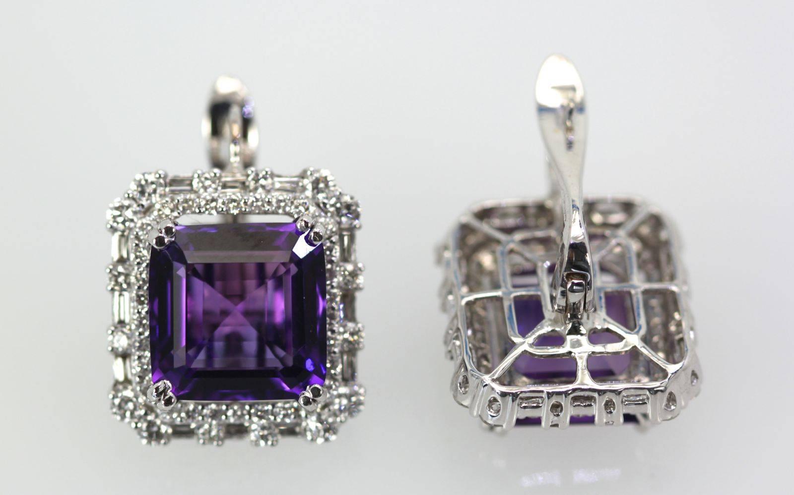amethyst and diamond earrings