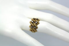 Buccellati Textured Braided Ring 18 Karat Diamonds