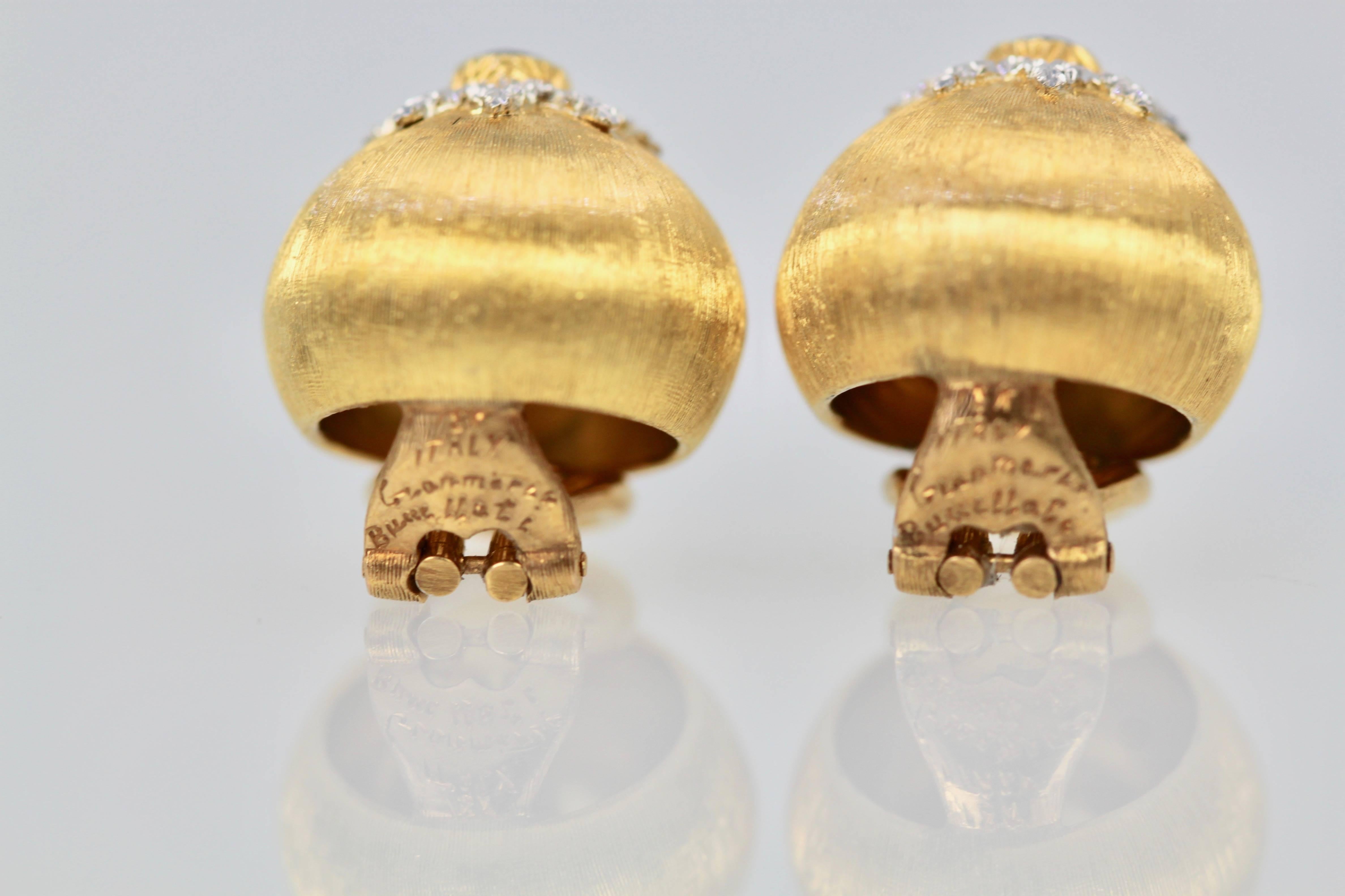 Buccellati 18 Karat Gold Platinum Ruby Earrings 1