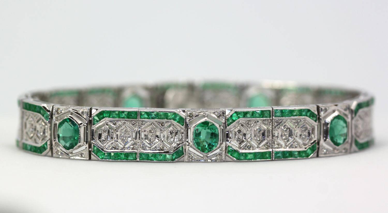 art deco emerald bracelet