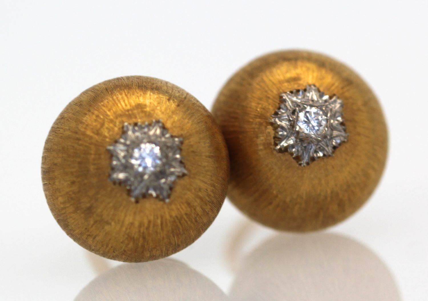 Round Cut Buccellati Bombe Earrings with Diamonds