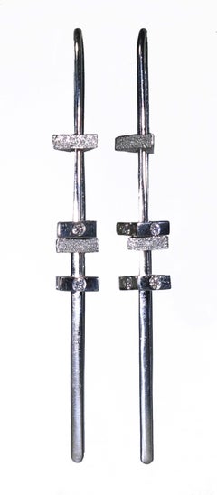 Platinum and Diamonds Paper Clip Earrings
