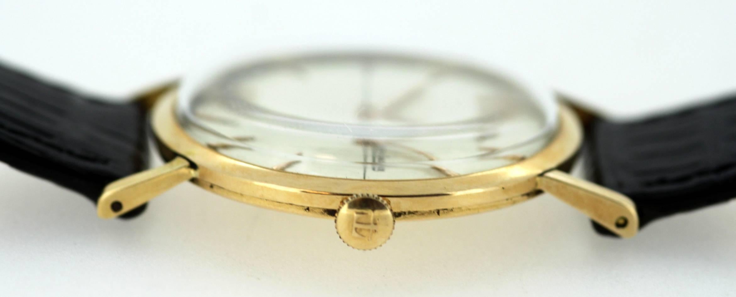 Men's Jaeger-LeCoultre Vintage 18 Karat Gold Manual Winding Wristwatch, circa 1960s
