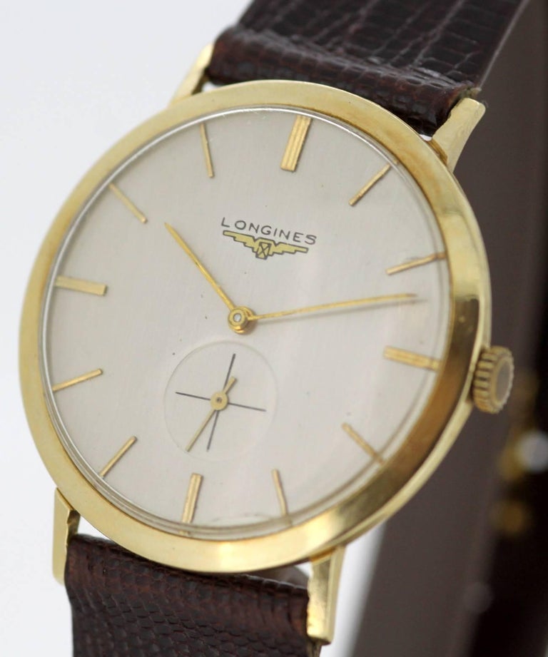 Vintage Longines 14 Karat Yellow Gold Men’s Wristwatch, circa 1960s at