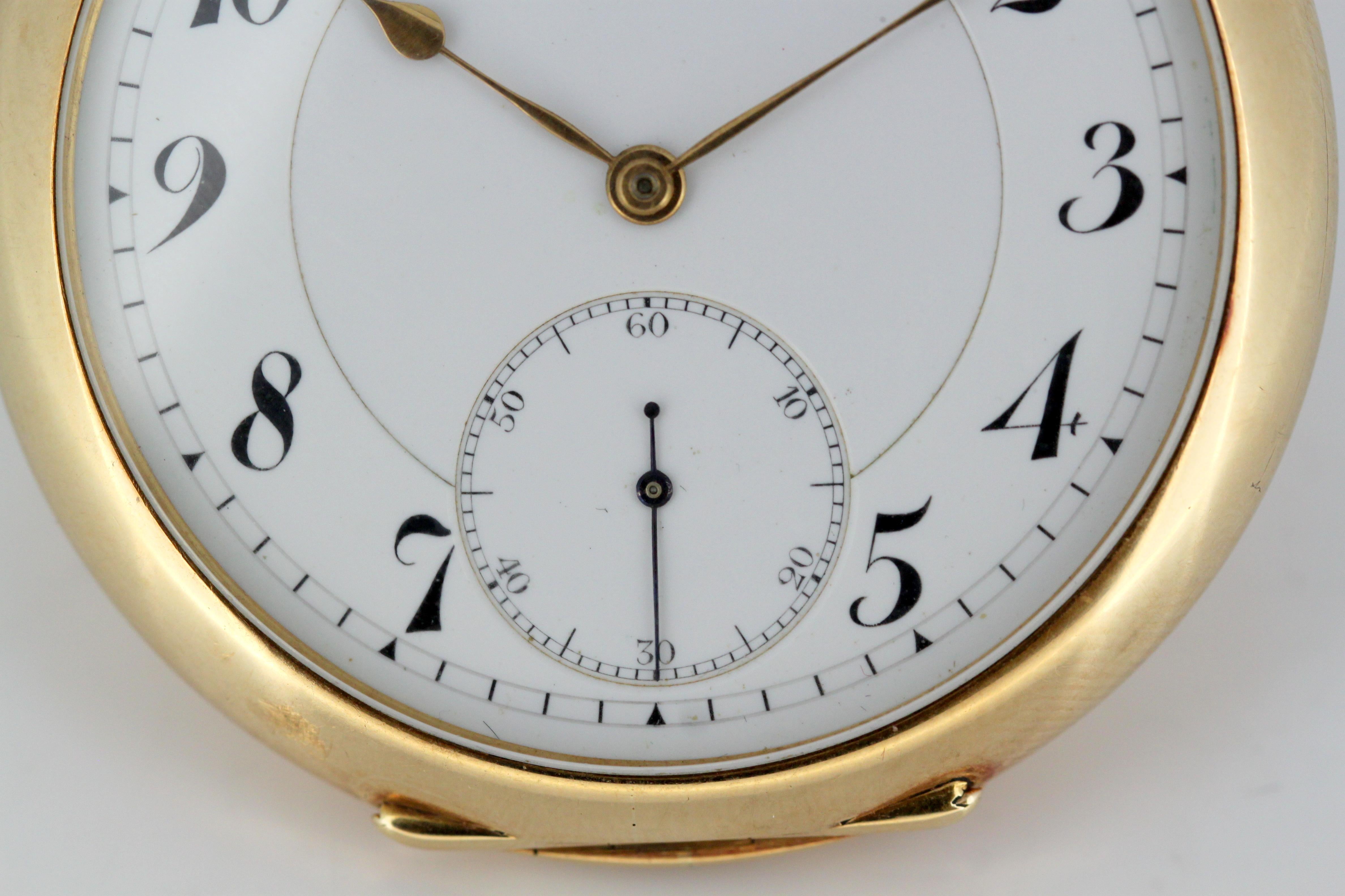 Vintage Patek Philippe 14 Karat Gold Pocket Watch, Switzerland, 1970s In Good Condition In Braintree, GB