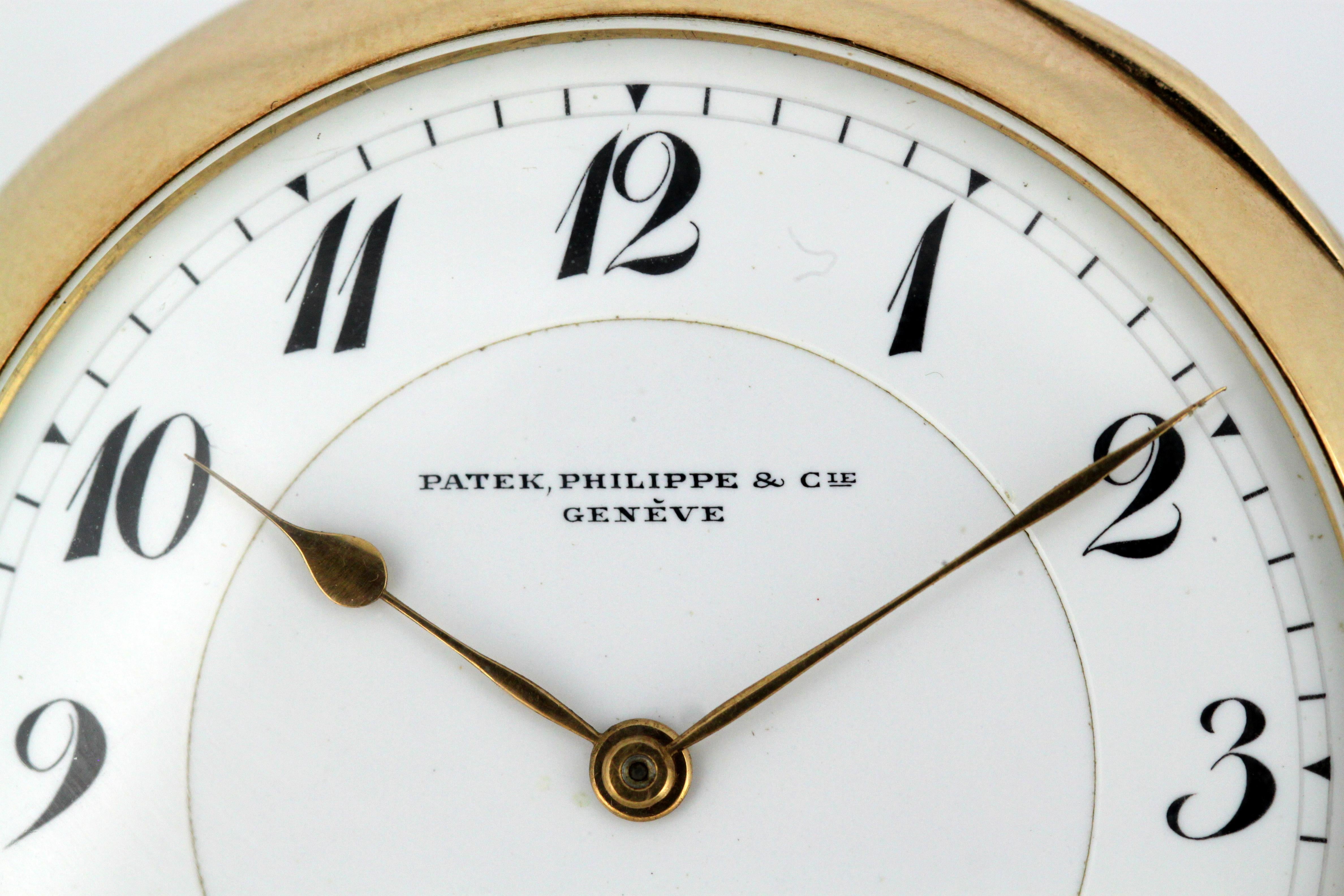 Vintage Patek Philippe 14k gold pocket watch.
Made in Switzerland Circa 1970's.

Dimensions - 
Pocket watch size : 6.9 x 5 x 0.9 cm
Weight : 83 grams

Condition : Pocket watch is pre-owned, has some minor wear and tear from general usage, no damage,