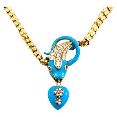 Antique Victorian Period 18 Karat Yellow Gold Ladies Snake Necklace