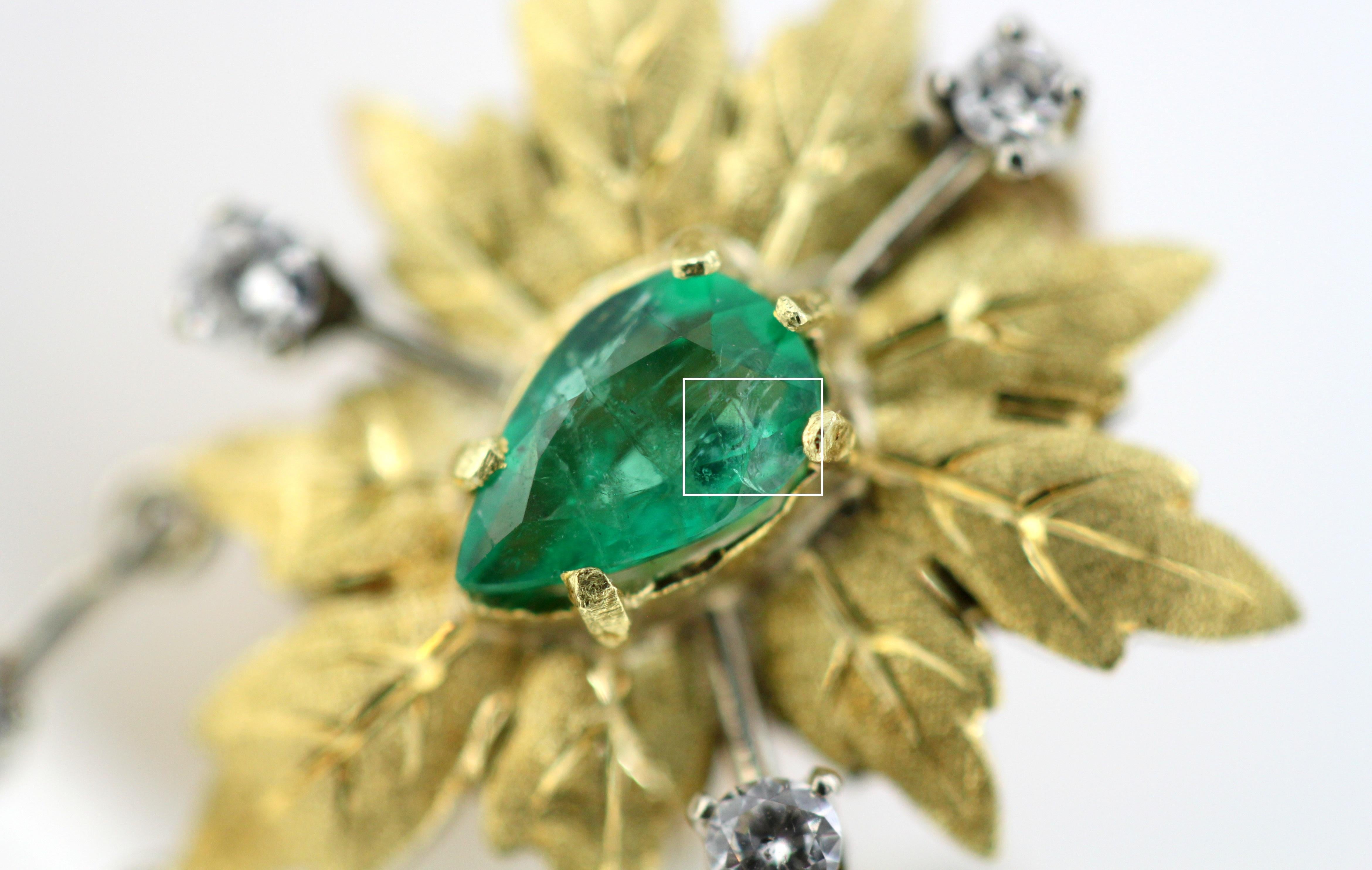 Mario Buccellati 18 Karat Gold Clip-On Earrings with Emeralds and Diamonds 1
