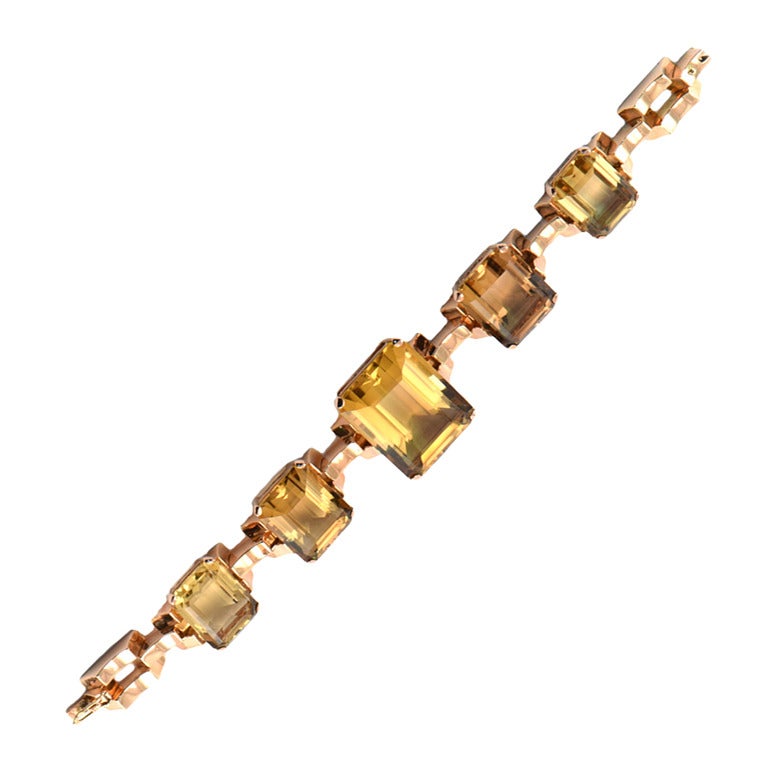 Golden Citrine Link Bracelet