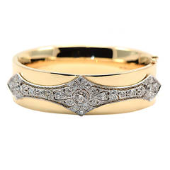 Diamond Gold Platinum Cuff Bracelet