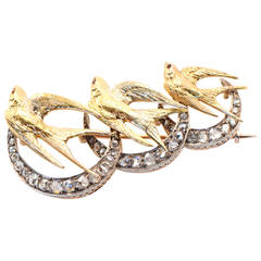 Turn of the Century Diamond Gold Bird Pin