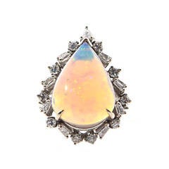 1950s Opal Diamond Gold Ring