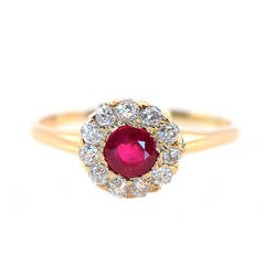1920s Tiffany & Co. Ruby Diamond Gold Ring