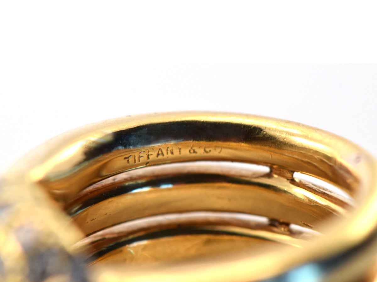 Tiffany & Co. Schlumberger Emerald Diamond Gold Snake Ring 5