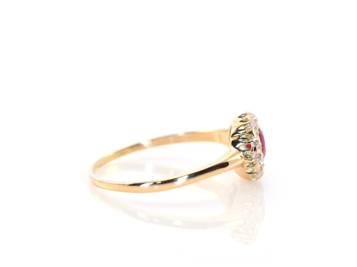 1920s Tiffany & Co. Ruby Diamond Gold Ring In Excellent Condition In San Francisco, CA