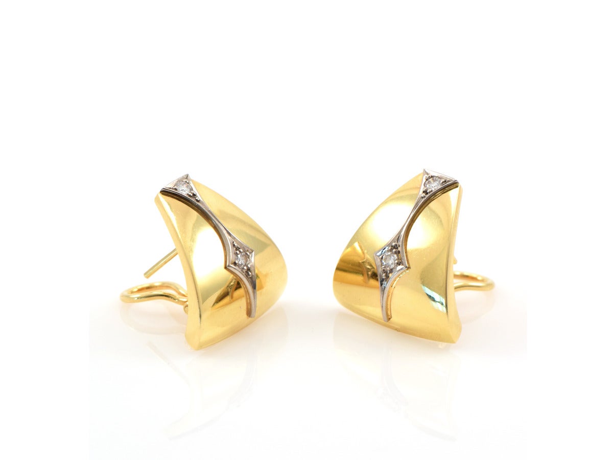 Women's Diamond and Gold Earring Clips